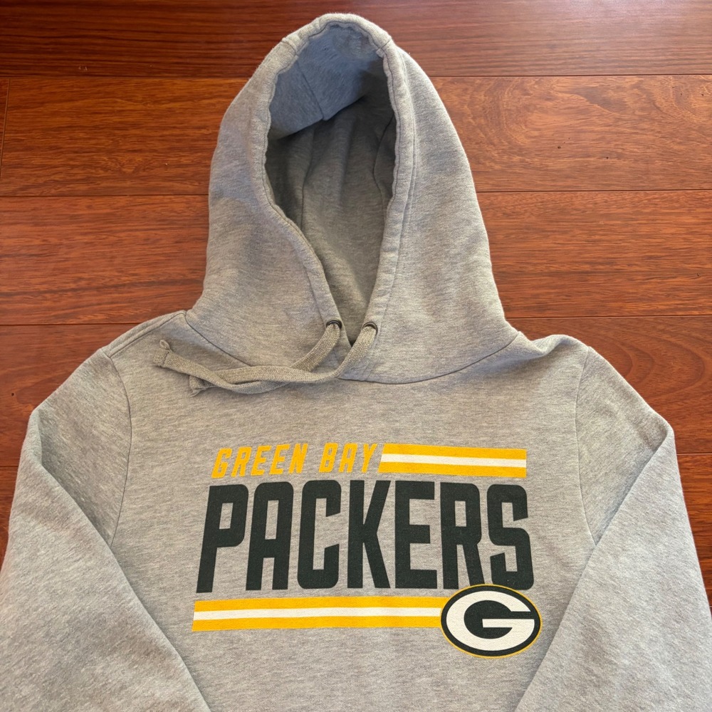 Fanatics Women Green Bay Packers Hoodie Size L Gray NFL Pullover Sweatshirt